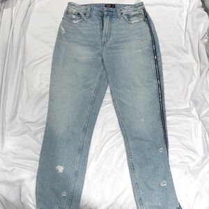 High rise skinny adjustable zipper jeans
